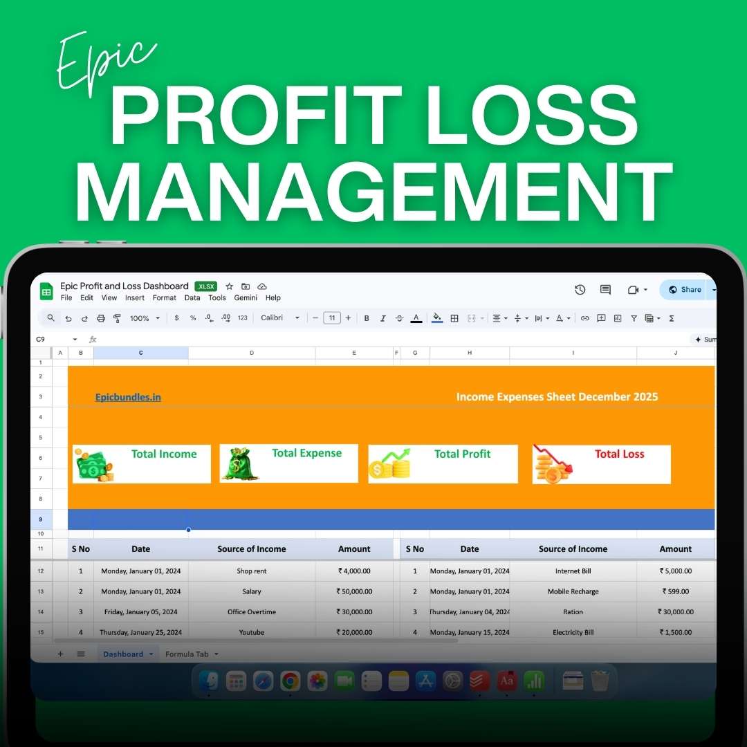 Epic Profit and Loss Dashboard